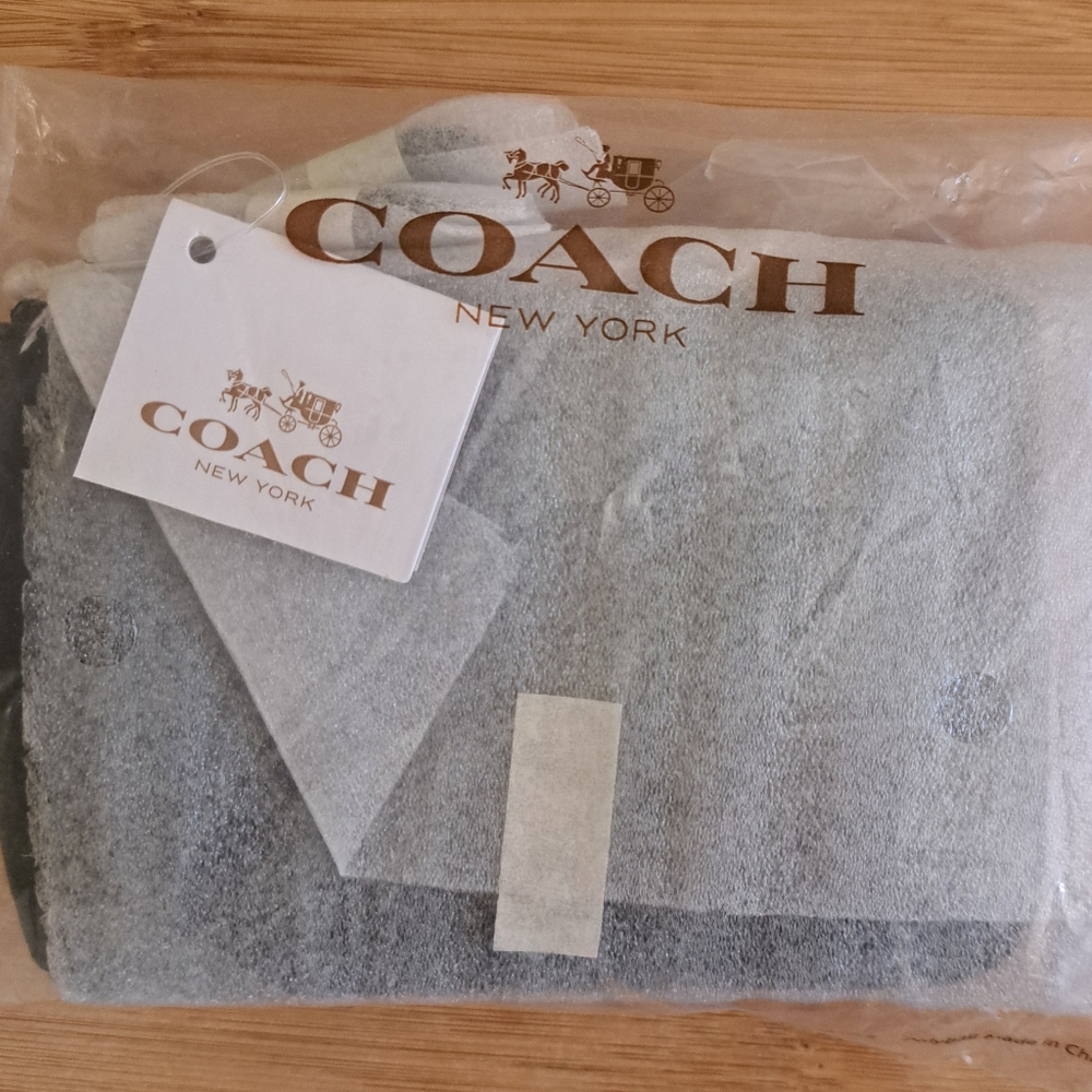 🔥NWT, COACH Park Pebbled Leather Double Gusset Zip Coin Wallet In Black, Silver - Picture 12 of 13